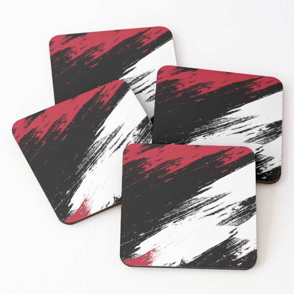 Item preview, Red and White brush stroke graphite  designed and sold by The Drape Lab.