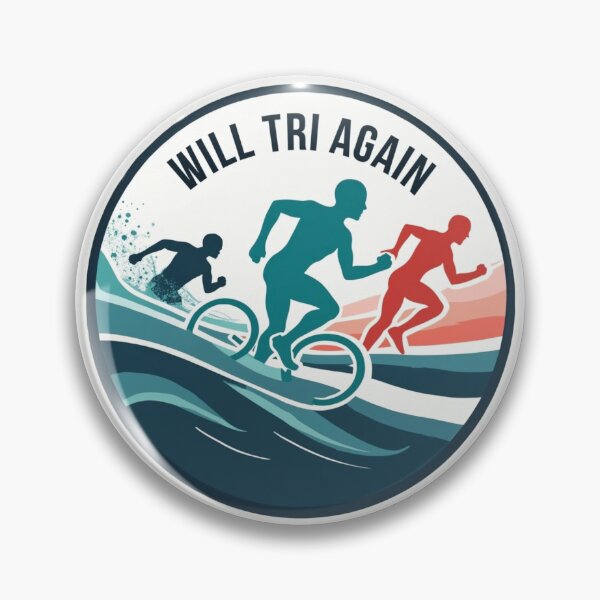 Item preview, Will TRI Again – Bold Motivational Triathlon Sticker for Relentless Athletes designed and sold by Triathlongram.