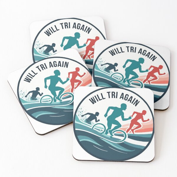 Item preview, Will TRI Again – Bold Motivational Triathlon Sticker for Relentless Athletes designed and sold by Triathlongram.