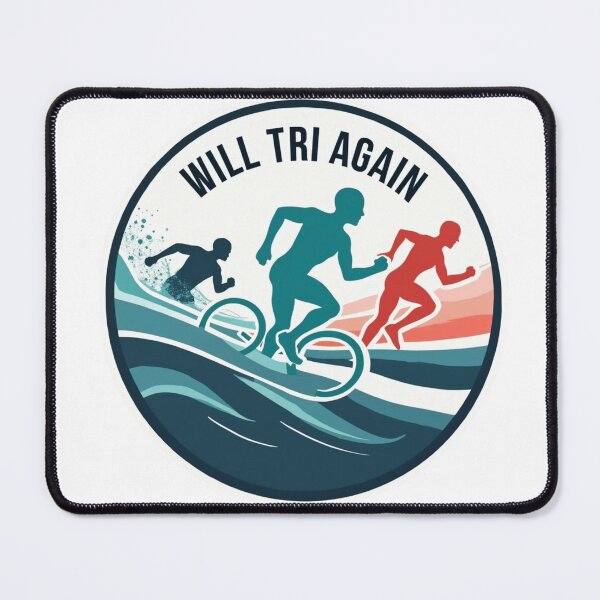 Item preview, Will TRI Again – Bold Motivational Triathlon Sticker for Relentless Athletes designed and sold by Triathlongram.