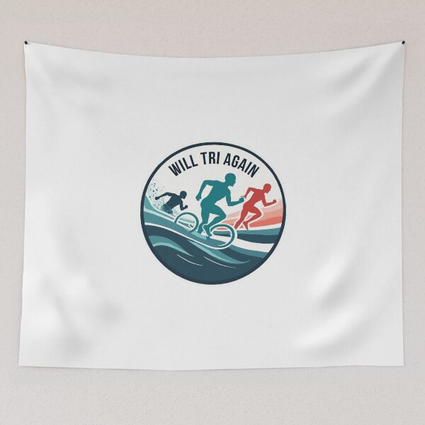 Item preview, Will TRI Again – Bold Motivational Triathlon Sticker for Relentless Athletes designed and sold by Triathlongram.