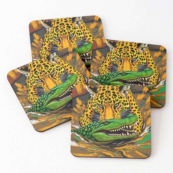 Item preview, Jaguar and Alligator Battle Art designed and sold by WildlifeInc.