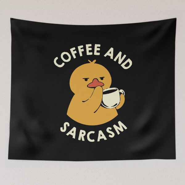 Item preview, Coffee and Sarcasm Funny Duck by Tobe Fonseca designed and sold by Tobe Fonseca®.