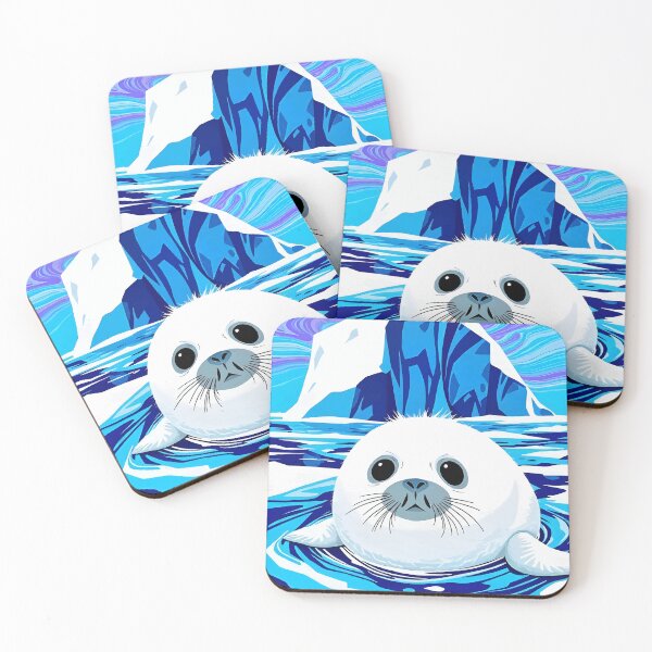 Item preview, Arctic Seal Pup – Cool Tones Wildlife Splash Art designed and sold by WildlifeInc.