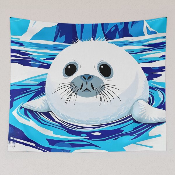 Item preview, Arctic Seal Pup – Cool Tones Wildlife Splash Art designed and sold by WildlifeInc.