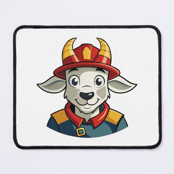 Item preview, Young goat firefighter in uniform. designed and sold by GregorySmithRed.