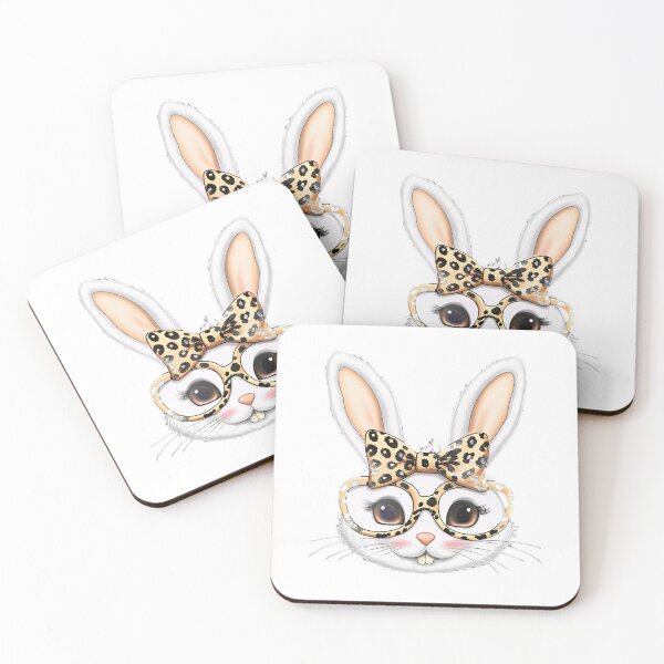 Item preview, Cute Bunny Wearing Leopard Bandana and Glasses – Funny Animal Illustration designed and sold by Colorful-Garden.