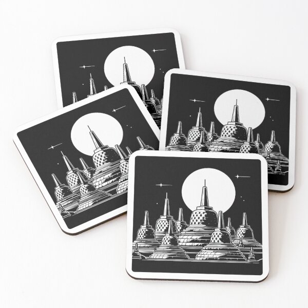 Item preview, AI Art: Borobudur Temple Jogja in Black & White Vector Style – Iconic Design for City & Travel Lovers designed and sold by knalpot-design.