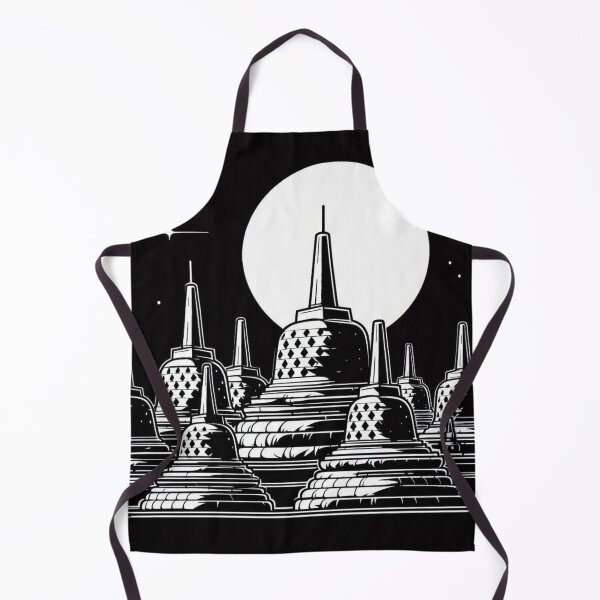 Item preview, AI Art: Borobudur Temple Jogja in Black & White Vector Style – Iconic Design for City & Travel Lovers designed and sold by knalpot-design.