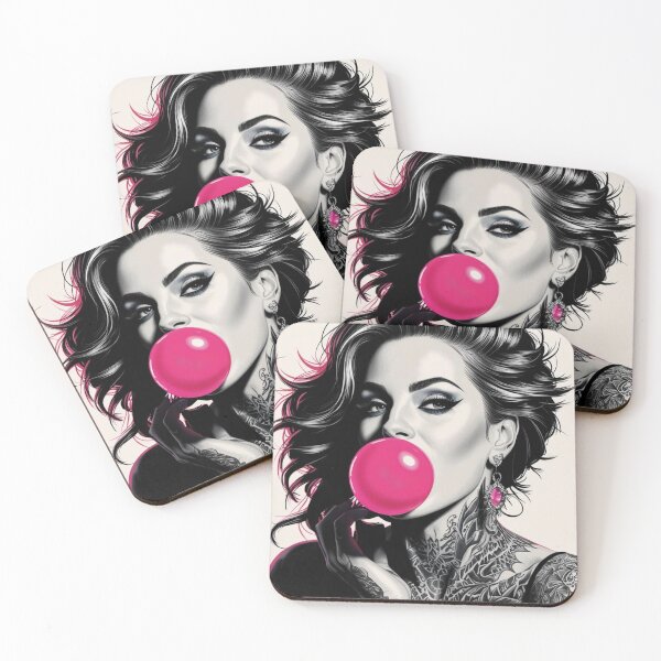 Item preview, Tattoo Queen with Bubblegum – Pop Art with Bite designed and sold by Biancasdigitalshop.