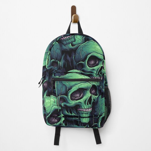 Item preview, Artwork of green skulls with mauve teeth and eye sockets. designed and sold by claireseyeview.