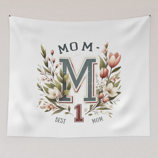 Item preview, Best Mom Number 1 – Vintage Floral Lettering Design designed and sold by JenniferCreaArte .