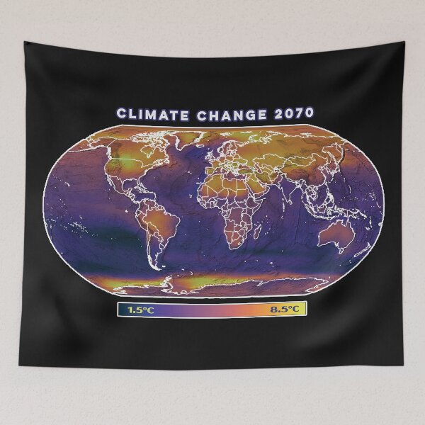 Item preview, Climate Change: Where will you chill out? Degrees C in thermal colors designed and sold by DreamingBeetle.