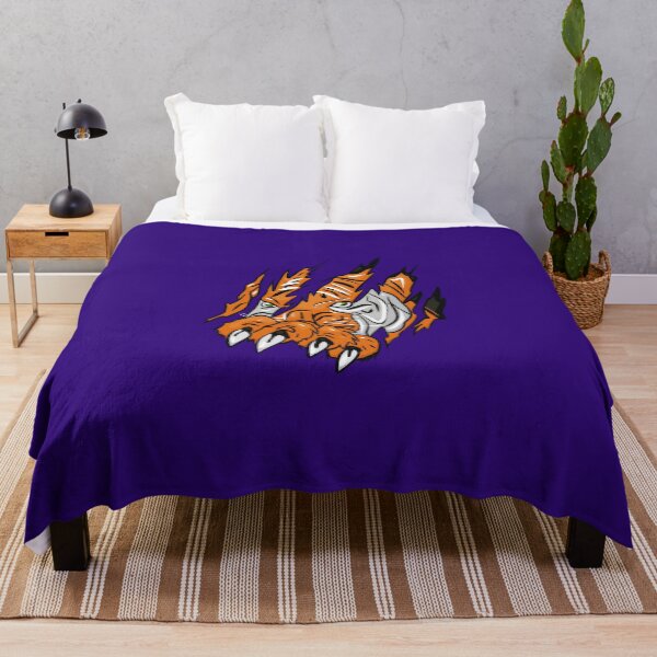 Item preview, Aggressive clawed tiger tearing through the fabric designed and sold by Joncasmiart.