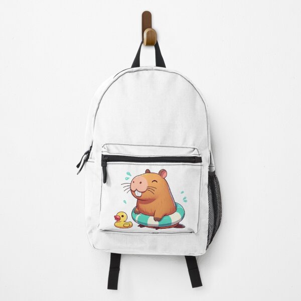 Item preview, Cute capybara with rubber duck in swimming pool designed and sold by Underwoood.