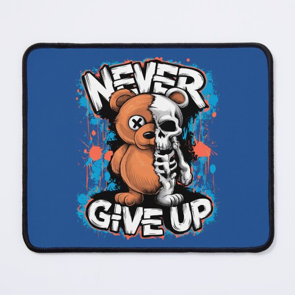 Item preview, Inspirational Grizzly Bear Art - Never Give Up Motivational Quote designed and sold by StickerAndLove.