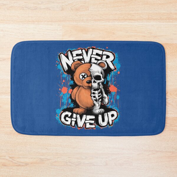 Item preview, Inspirational Grizzly Bear Art - Never Give Up Motivational Quote designed and sold by StickerAndLove.