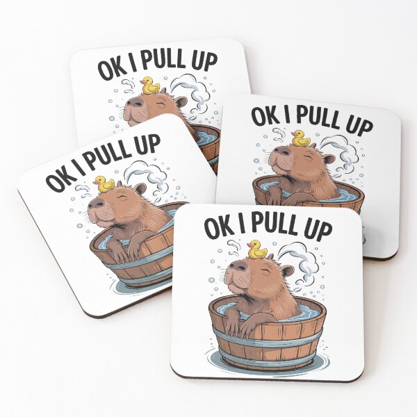 Item preview, OK I Pull Up – Relaxed Capybara in a Tub Funny Design designed and sold by Serbin.