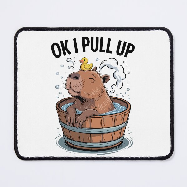 Item preview, OK I Pull Up – Relaxed Capybara in a Tub Funny Design designed and sold by Serbin.