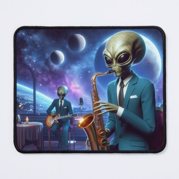 Item preview, Musician alien playing saxophone designed and sold by Dogandesighn.
