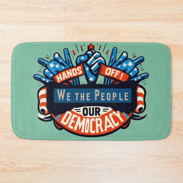 Item preview, Political banner expressing the opposition of Americans to the rule of Trump and his administration, with the slogan: Hands off our democracy, We, the people designed and sold by JaroDesign2023.