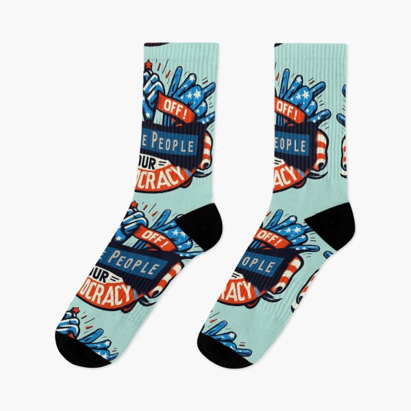 Item preview, Political banner expressing the opposition of Americans to the rule of Trump and his administration, with the slogan: Hands off our democracy, We, the people designed and sold by JaroDesign2023.