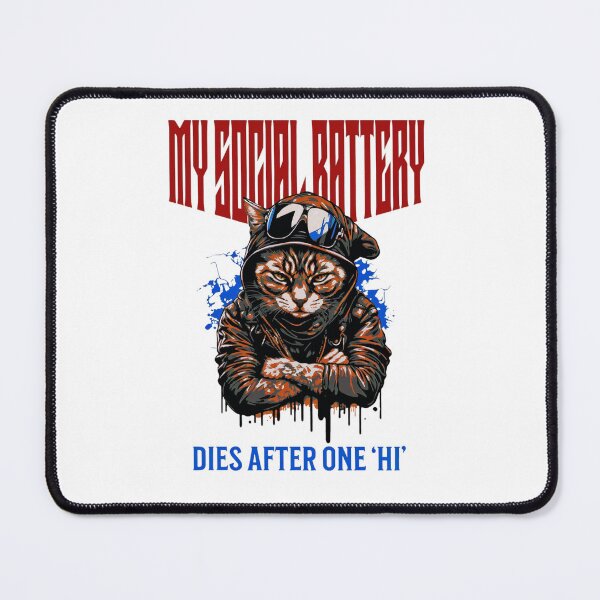 Item preview, Supercat-Introvert: My Social Battery Dies After "Hi" designed and sold by ArtiQreate.