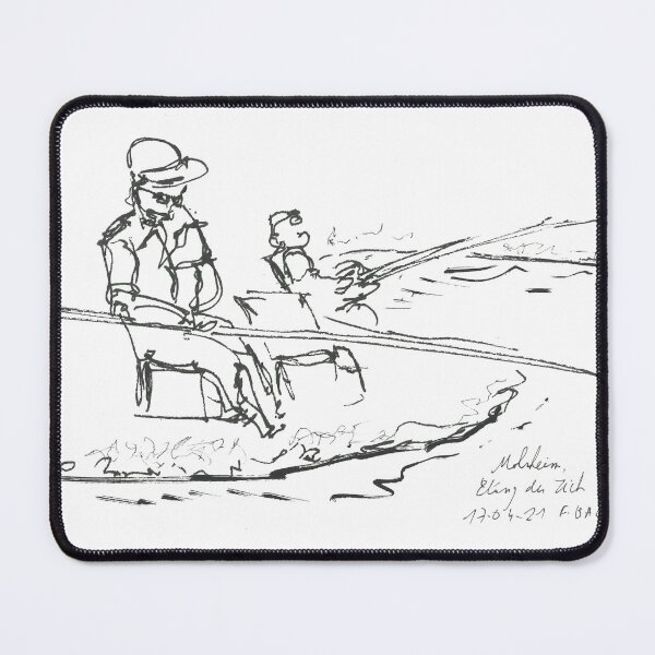 Item preview, Fishermen at the edge of a pond designed and sold by FredericBach.