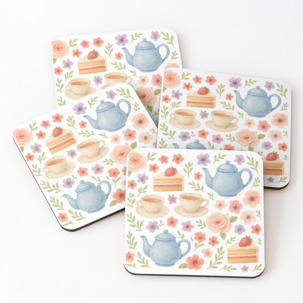Item preview, Whimsical Tea Party Pattern – Vintage Cottagecore Vibes designed and sold by Creepy-Flower.