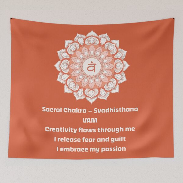 Item preview, Sacral Chakra Affirmation Mandala – Svadhisthana VAM T-shirt designed and sold by PranaLume.