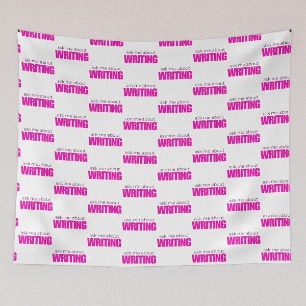 Item preview, Ask Me About Writing designed and sold by HyperfixationStation.