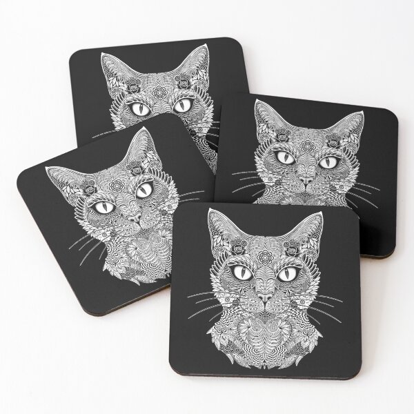 Item preview, Cat Zentangle Decorative Pattern designed and sold by BluedarkArt.
