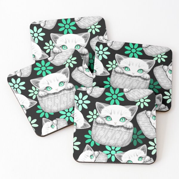 Item preview, Cat Cute and Playful peaking from a Pocket on Black Background designed and sold by BluedarkArt.