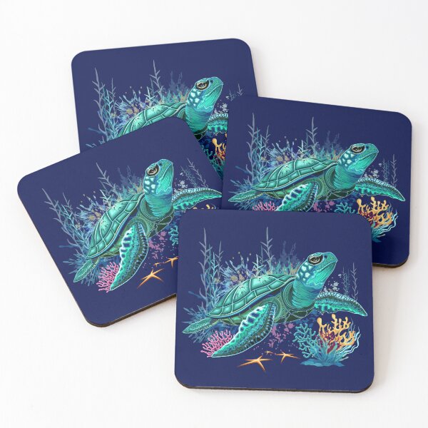 Item preview, Sea turtle watercolor Style Summer Ocean Vibes designed and sold by BluedarkArt.