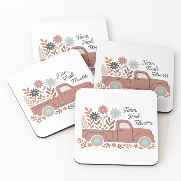 Item preview, Farm Fresh Flowers Truck – Vintage Boho Floral Spring Design designed and sold by Honeyfield Design Co. .
