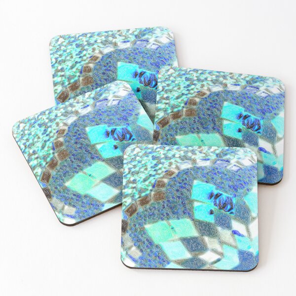 Item preview, Frozen Mosaic Glitch Art – Chromatic Reverie - Cool Toned Abstract Art Print designed and sold by aadventures.