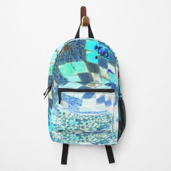 Item preview, Frozen Mosaic Glitch Art – Chromatic Reverie - Cool Toned Abstract Art Print designed and sold by aadventures.