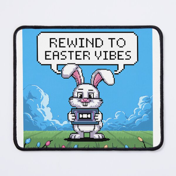 Item preview, Rewind to Easter Vibes Pixel Bunny VHS Art designed and sold by Printiko.