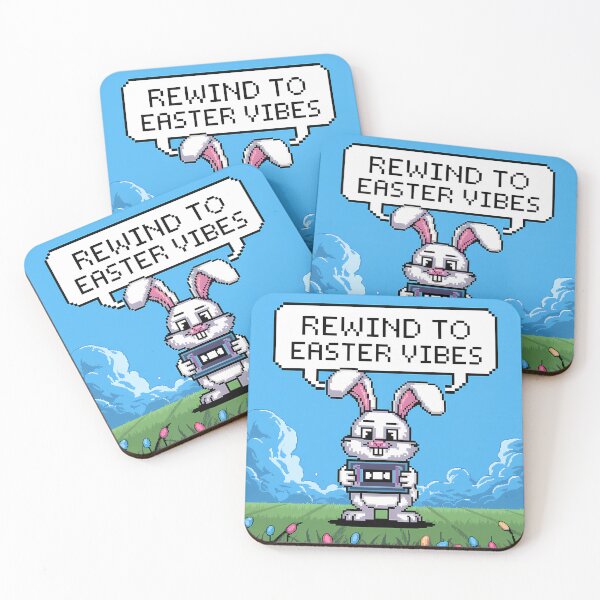 Item preview, Rewind to Easter Vibes Pixel Bunny VHS Art designed and sold by Printiko.
