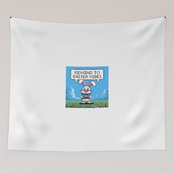 Item preview, Rewind to Easter Vibes Pixel Bunny VHS Art designed and sold by Printiko.