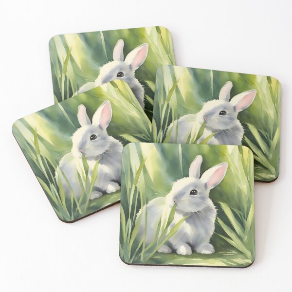 Item preview, White Rabbit in Grass designed and sold by CalmnessbyChoice.