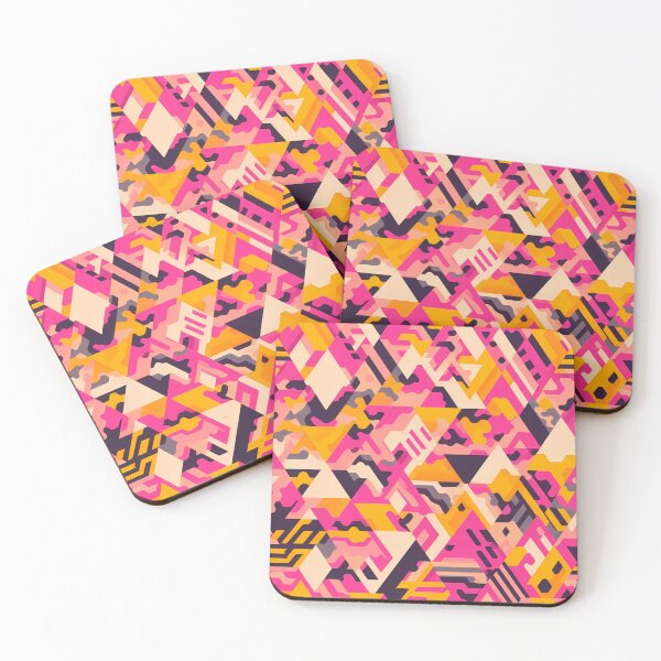 Item preview, Vivid Geometric Camo - Triangle & Organic Pattern in Pink & Orange Tones designed and sold by JohnnyVillas.