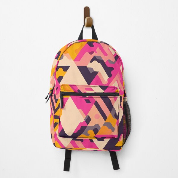 Item preview, Vivid Geometric Camo - Triangle & Organic Pattern in Pink & Orange Tones designed and sold by JohnnyVillas.