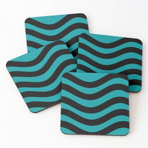 Item preview, Medium blue and black wavy lines designed and sold by BirdsnStuff.