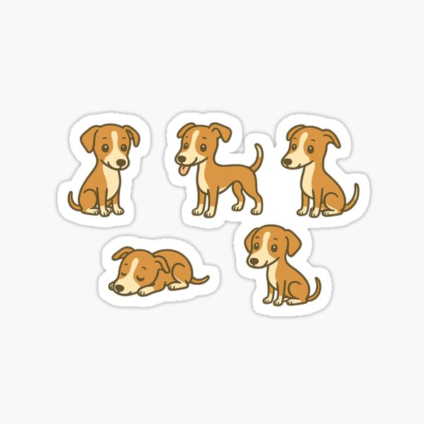Item preview, Greyhound Sticker Set – Kawaii dog stickers for fans of slender beauties designed and sold by Print-Zoo.