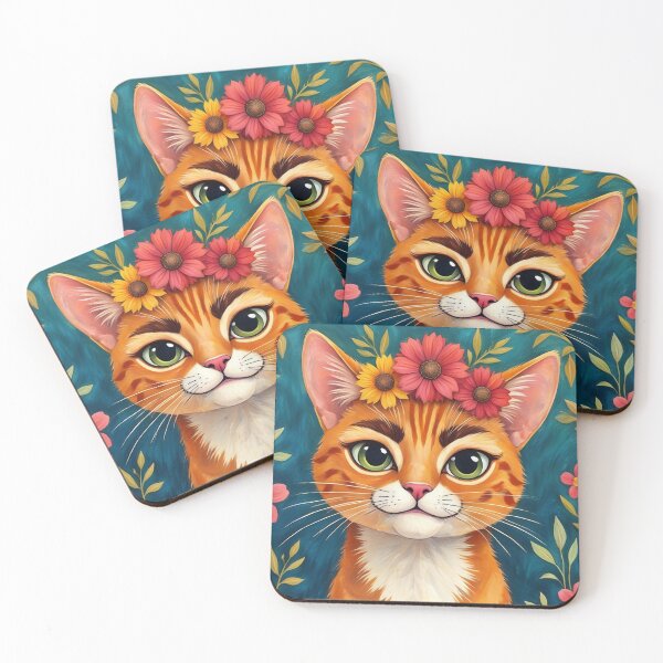 Item preview, Frida Kahlo Cat designed and sold by Ninimages.