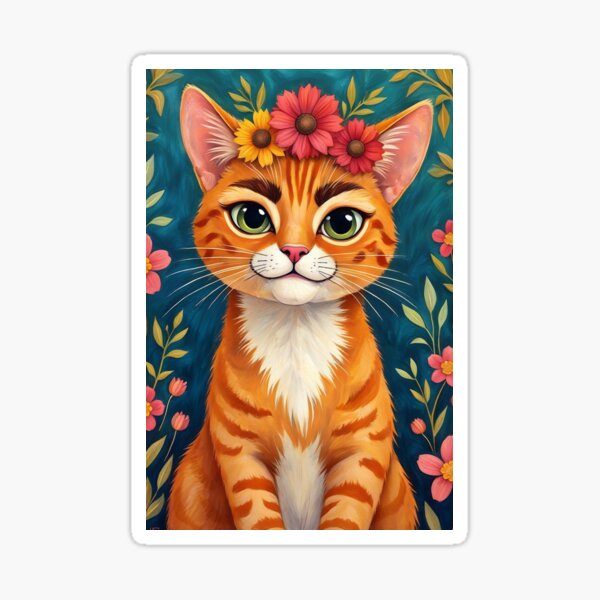 Aperçu de l'œuvre Chat Frida Khalo créée et vendue par Ninimages.