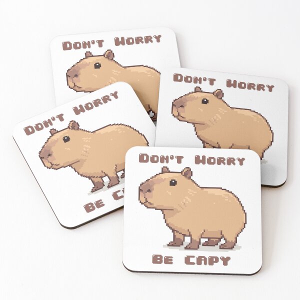 Item preview, Don’t Worry, Be Capy – Retro Pixel Capybara designed and sold by imaginariun.