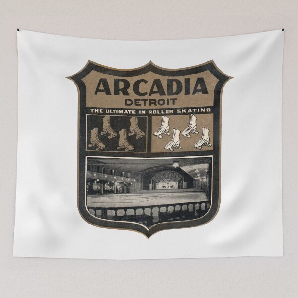 Item preview, Arcadia Detroit Michigan Roller Skating Rink Sticker Decal Label designed and sold by tislord.
