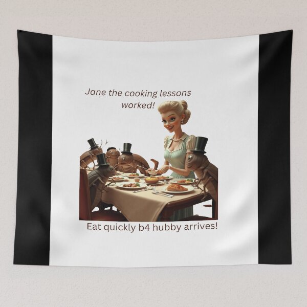 Item preview, A housewife serving food to cockroaches.  designed and sold by Jamesk82.